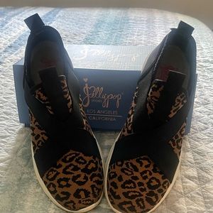 Jellypop Portland Leopard Knitted Sneaker.